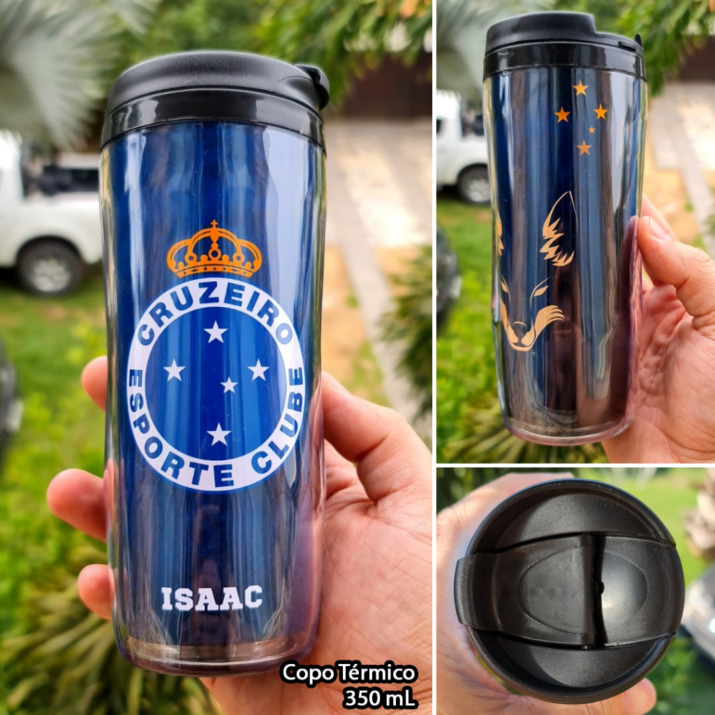 Copo Térmico Cruzeiro Esporte Clube 350mL (personalizado com nome)