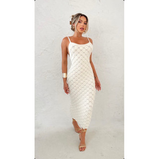 Vestido Escamas Modal Tricot Verão Praia Blogueira Midi Alta Qualidade