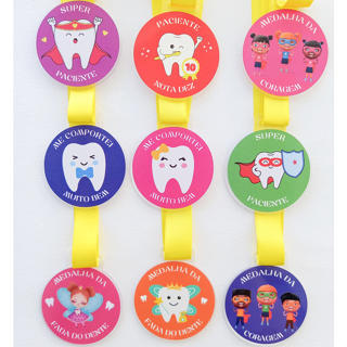 10/20/30/40 Medalhas Bom Comportamento/Super Paciente/Nota10/Herois/Odontopediatria Reforço Positivo em Oferta na Shopee