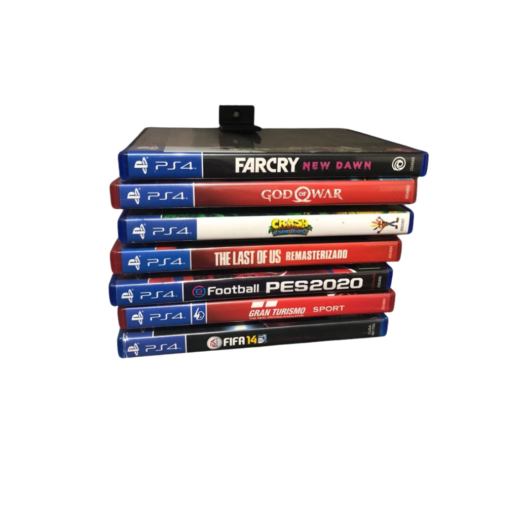 Suporte De Parede Para Jogos Compatível Com Ps4, Ps3 E Blu-ray Organizador + Parafusos 1 Unidade