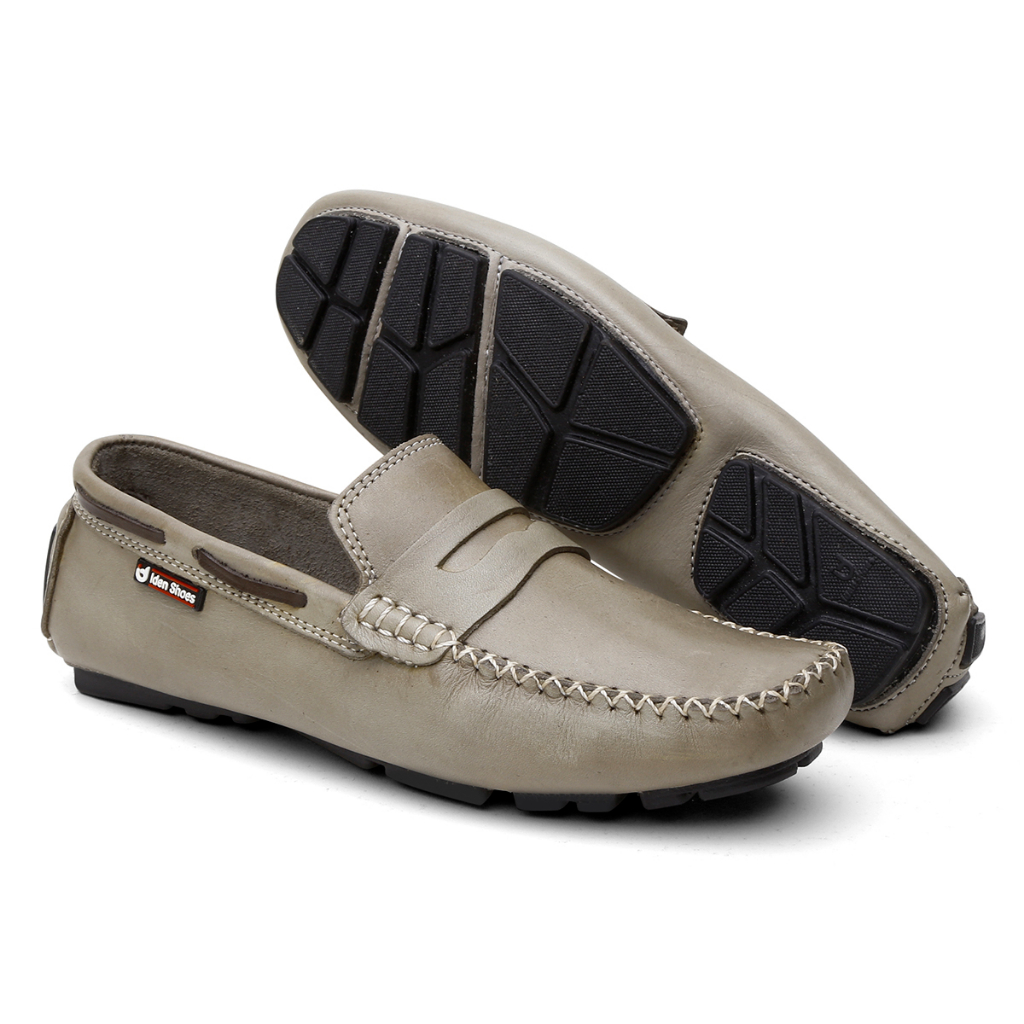Drive Masculino Couro Legítimo Cinza