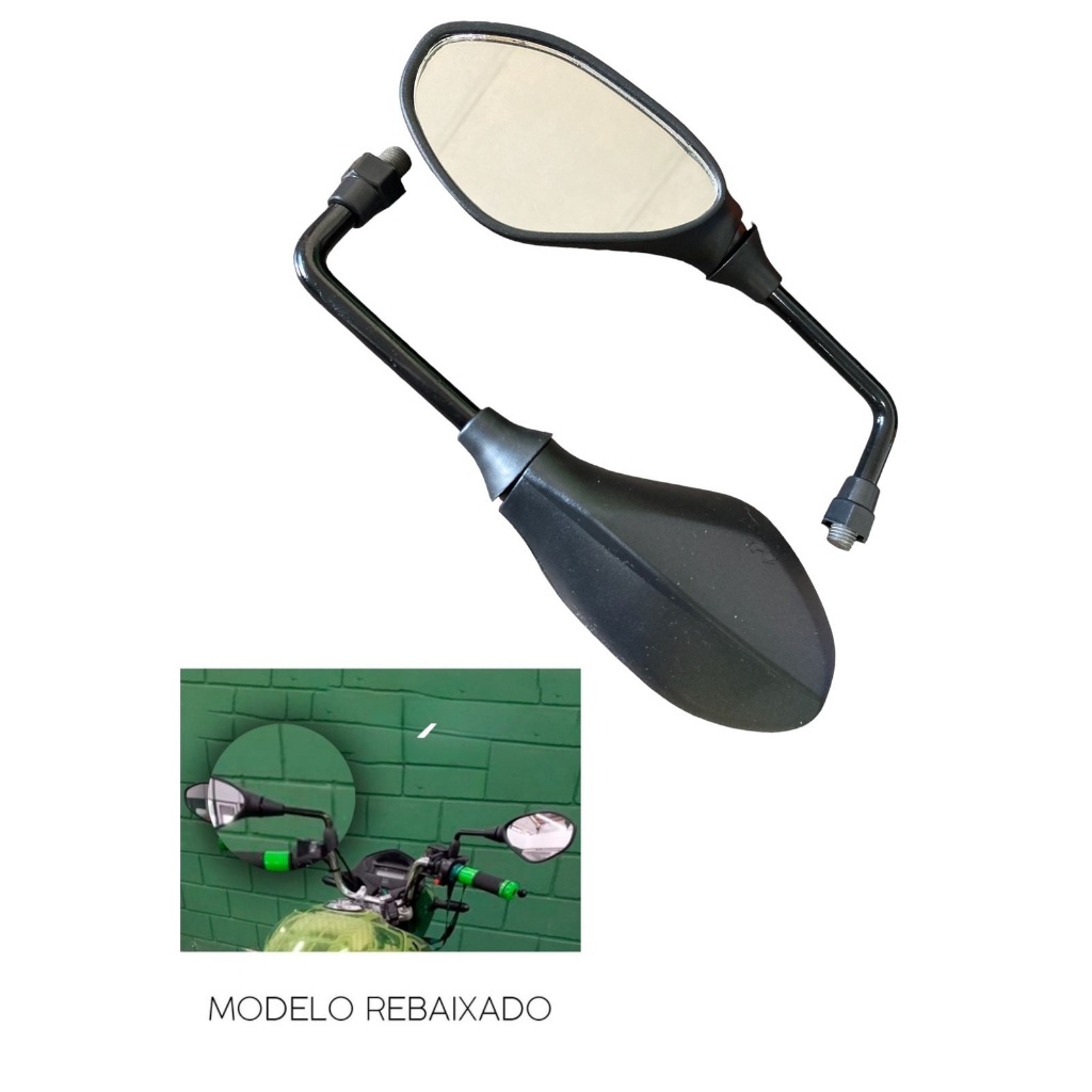 Retrovisor Mini Bmw GS 650 F800 Haste Rebaixada Lente Prata em Oferta na Shopee