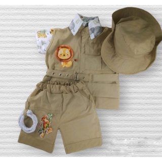 Conjunto Safári Leão Aquarela (berm.compl.) em Oferta na Shopee