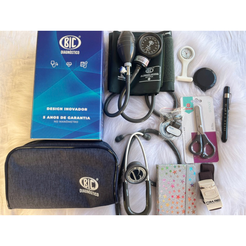 kit enfermagem saúde BIC cinza