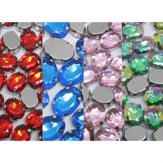 CHATON ENGRAMPADO 08X10MM OVAL C/ 10 UNIDADES