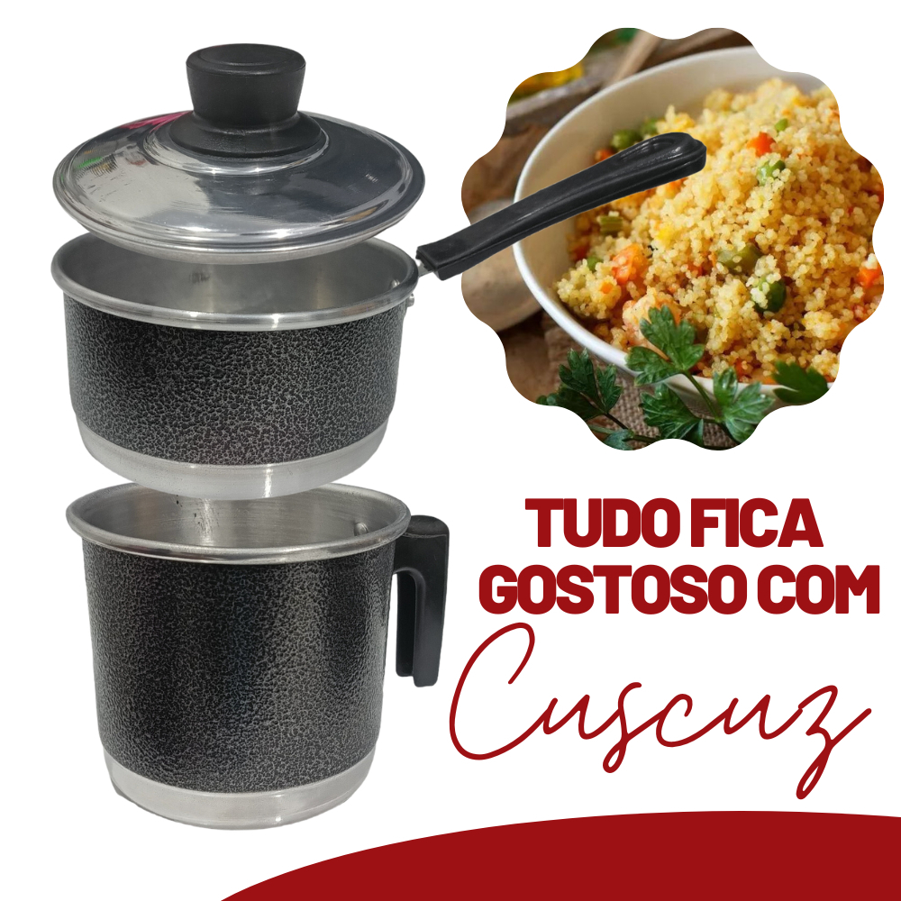 Cuscuzeira Individual Mini 2 pecas Preto Craqueado A Vapor Multi Uso em Oferta na Shopee