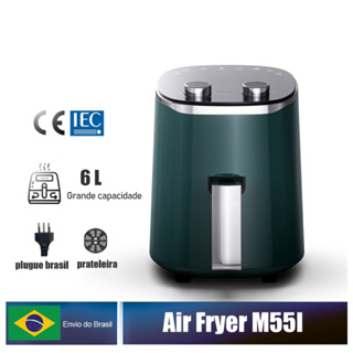 Air Fryer Manípulo Manual Forno Elétrico de Ar Quente Grande Capacidade (6L / 1350W) em Oferta na Shopee