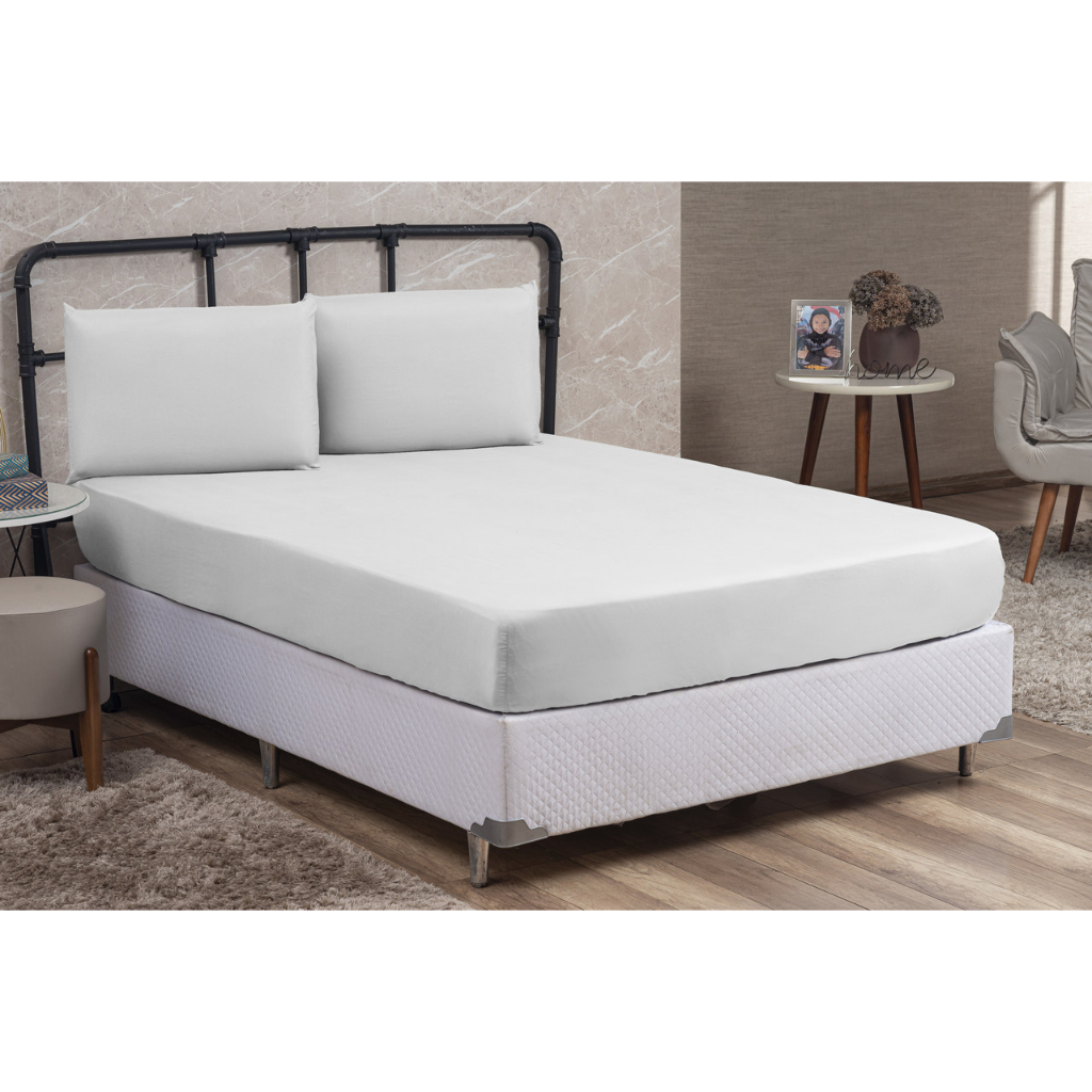 JOGO DE LENÇOLPARA CAMA CASAL 4 PEÇAS MICROFIBRA COM ELASTICO CAMA BOX
