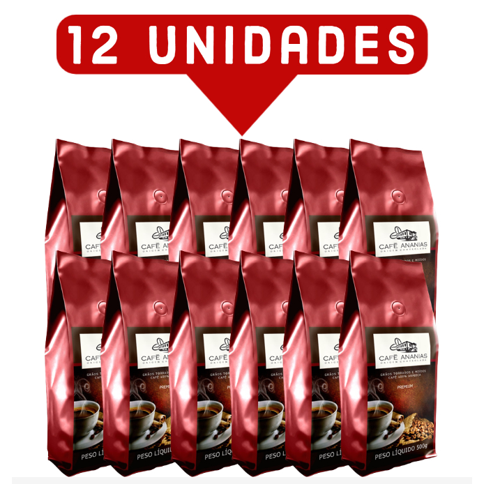 Combo Café Ananias em pó 100% arábica Premium 500g -12 unidades