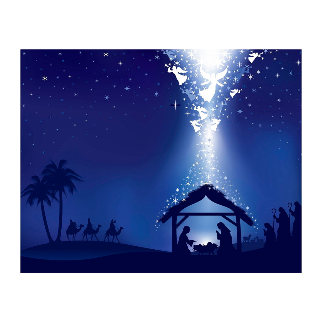 Painel 3d Sublimado Fundo Fotográfico Natal Presépio Anjos