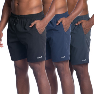 Kit 3 Bermuda Short Masculino Tactel Elastano Academia Treino Praia Qualidade Premium