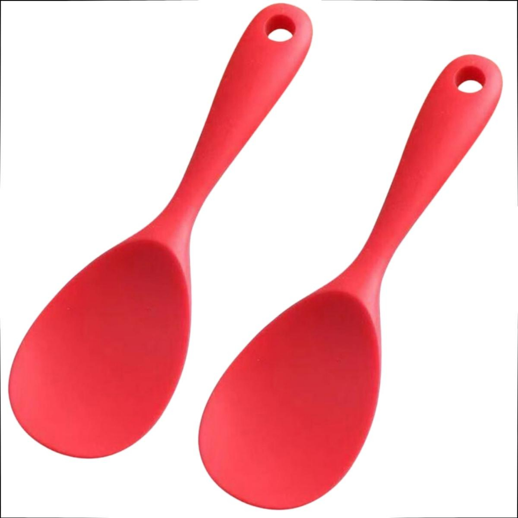 Kit 2 Colheres De Arroz Em Silicone Panela Elétrica Utensílio De Cozinha Pode Ir na Lava Louças