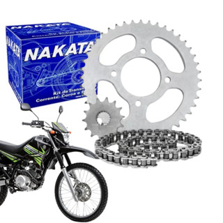Kit Quit Quite Relação Tração Transmissão Yamaha Xtz125 Xtz 125 2002 2003 2004 2005 2006 2007 2008 2009 2010 2011 2012 Original Nakata Aço 1045