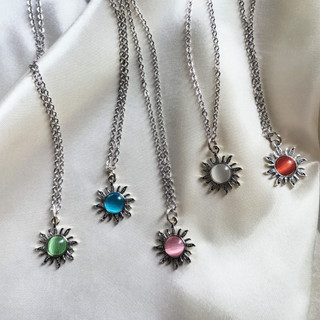 Colar pingente de Sol em metal  corrente em Aço Inoxidável feminino Aesthetic