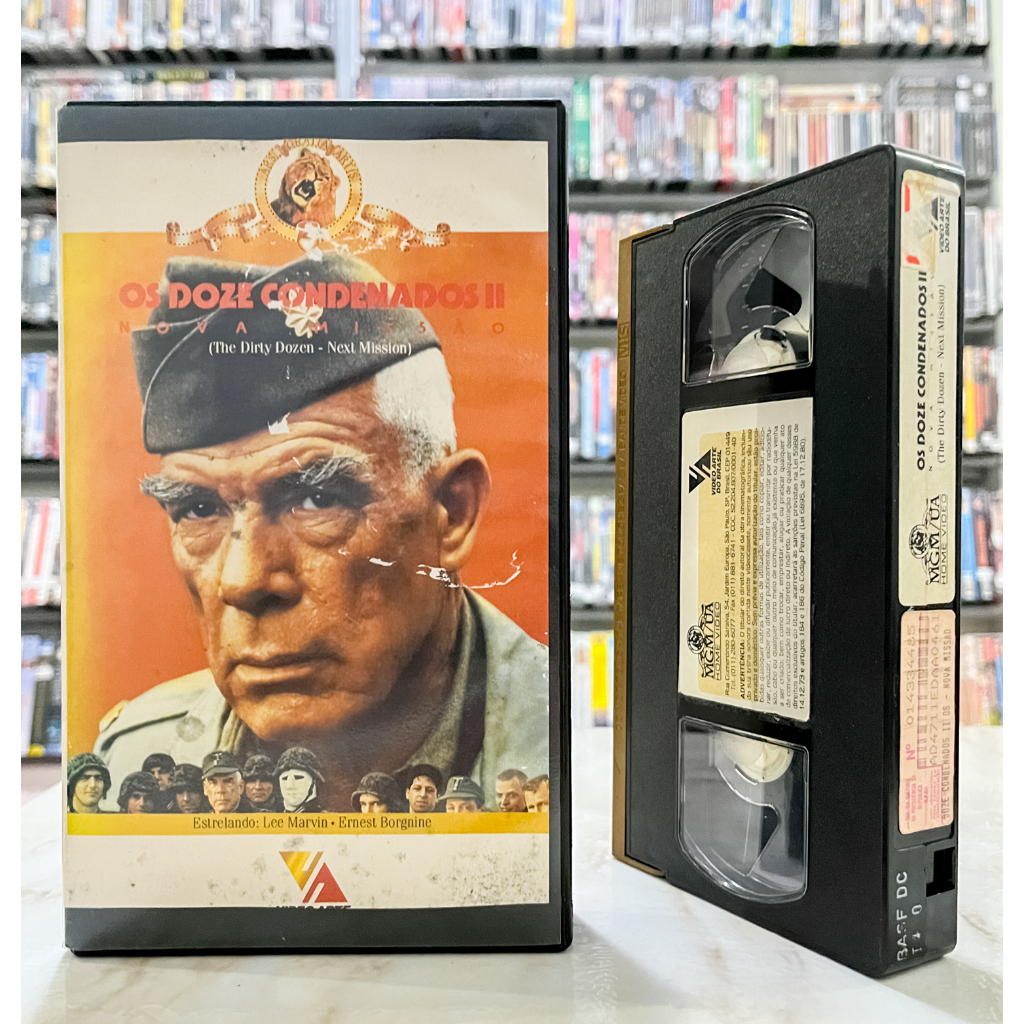 VHS Os Doze Condenados 2 - Nova Missão - LEGENDADO - Lee Marvin Ernest Borgnine - Original - Fita de Vídeo Filme - Raro