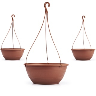 Kit 3 Vasos Cuia Rosa do Deserto Alça 6,6 Lts Jardim Suculentas Suspenso Casa Decoração Jardinagem