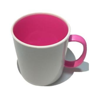 Caneca Polímero Colorida Interior e Alça Para Sublimar  Resinada . em Oferta na Shopee