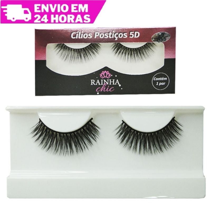 Par de Cilios Postiço 5D Extensões De Cílios Em Forma Natural Pestanas Profissionais Suaves Fibra