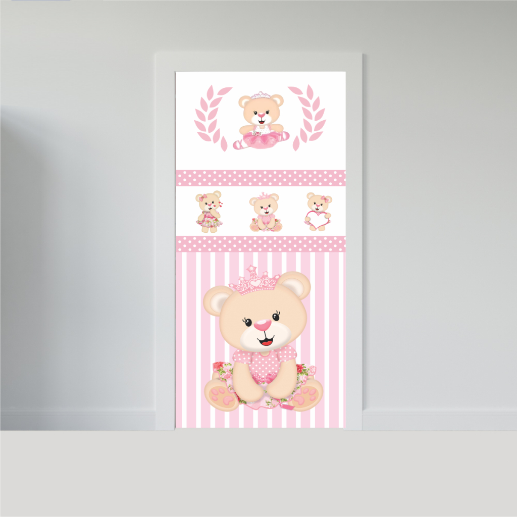 ADESIVO PARA PORTA - URSA PRINCESA - INFANTIL 01357