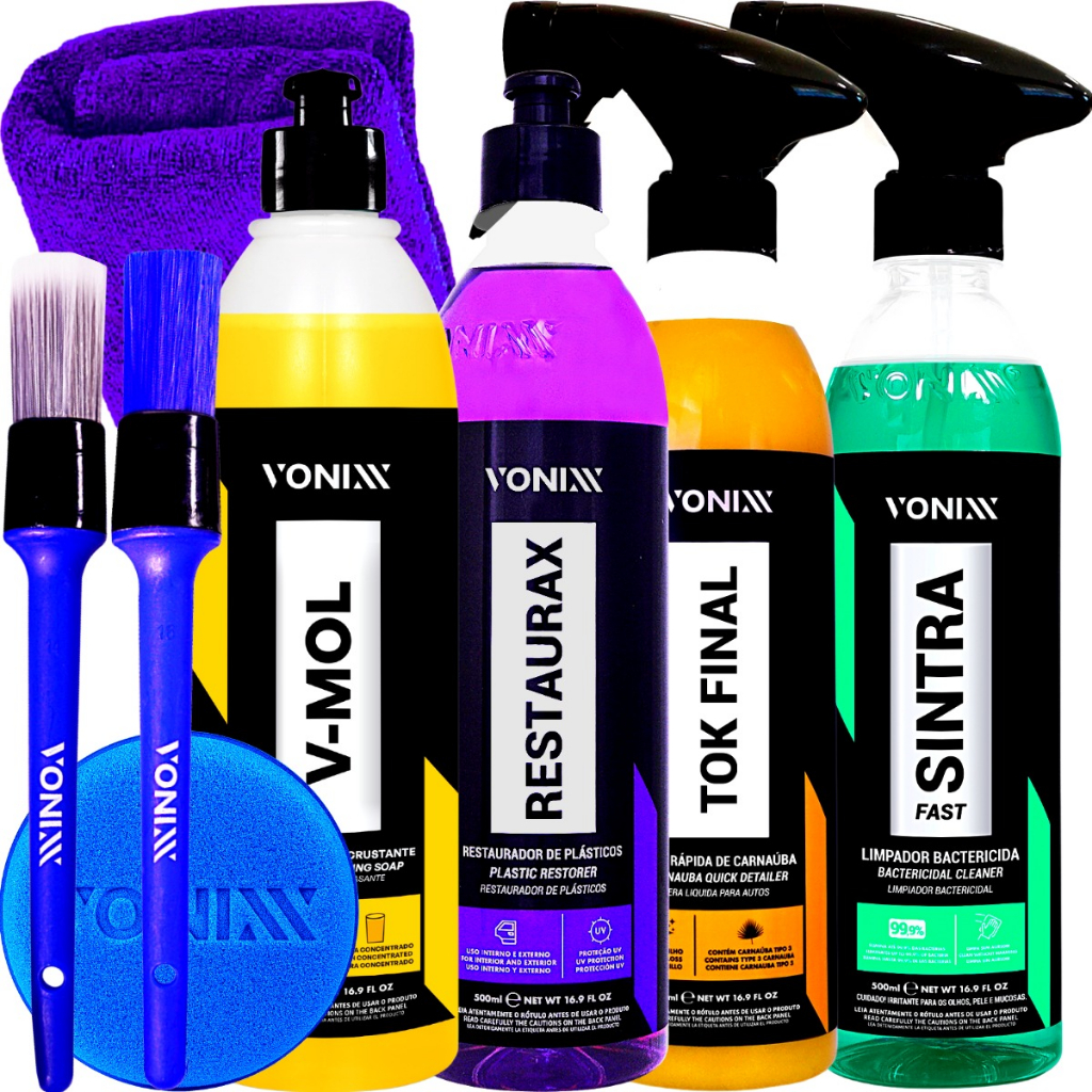 Kit Shampoo V-Mol Desincrustante Cera Tok Final Restaurax Sintra Fast Pincel Vonixx em Oferta na Shopee