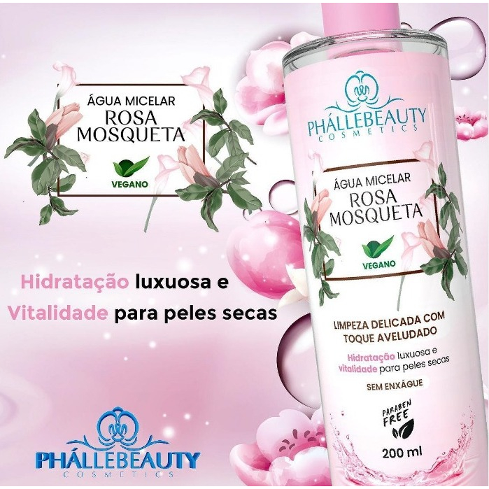 Phallebeauty Água Micelar Rosa Mosqueta 200ml