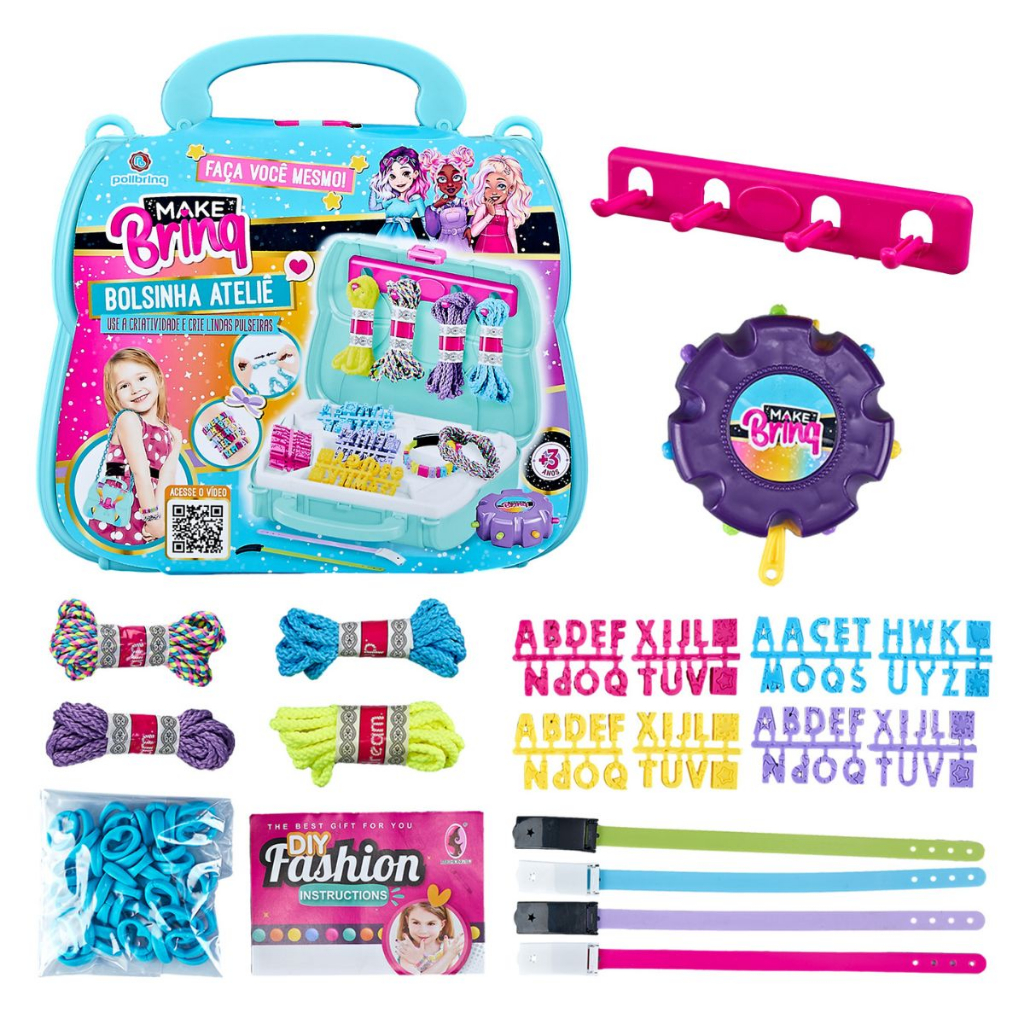 KIT BOLSINHA ARTESANATO COM MIÇANGAS BRINQUEDO INFANTIL MENINA POLIBRINQ MK50 em Oferta na Shopee