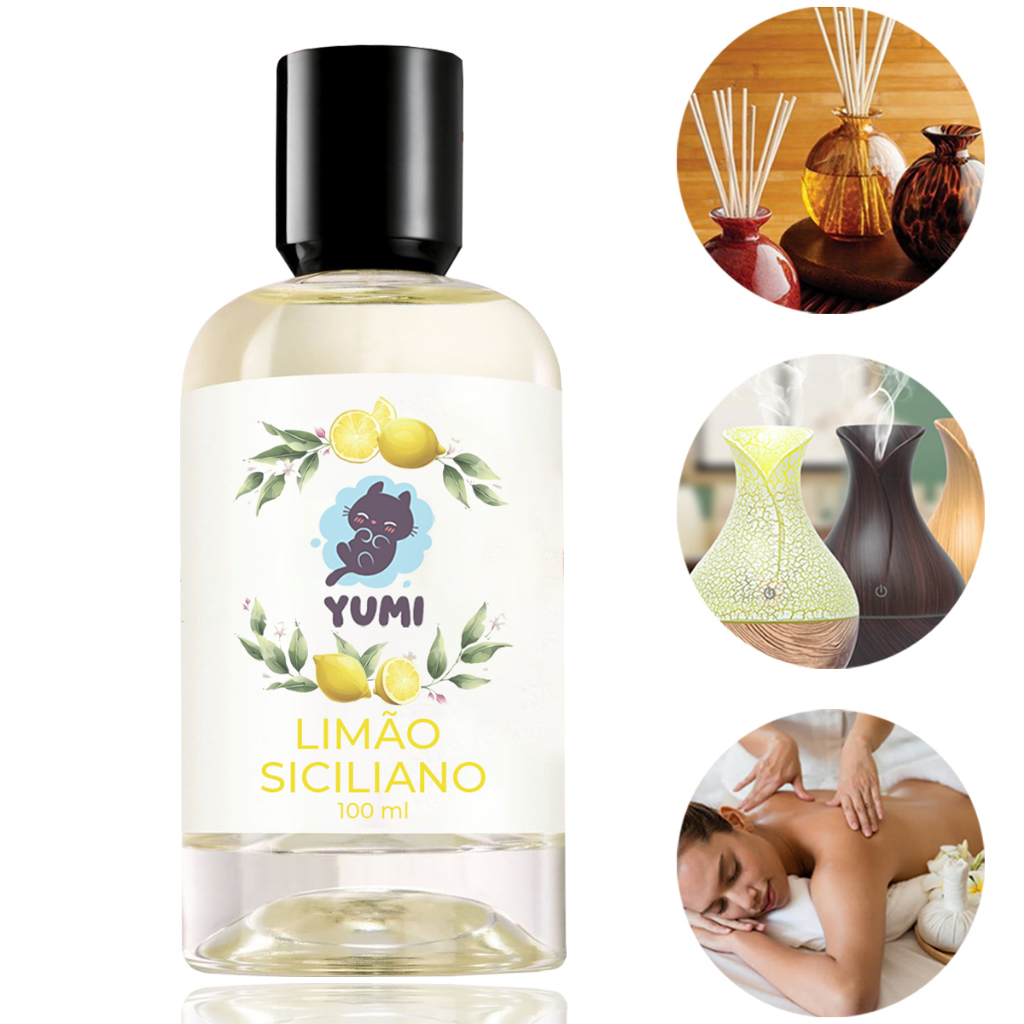 Essência Limão Siciliano Concentrada Forte 100Ml P/ Aromatizador Difusor Palito E Umidificador Zumi