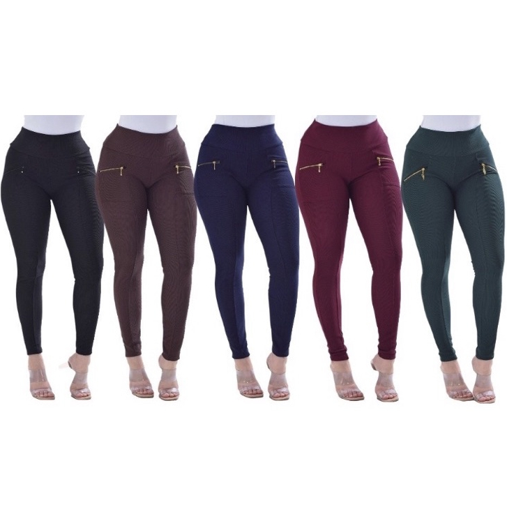 Calça Gorgurao Feminina Montaria Cintura Alta Legging Gorgurinho Bolso Real Com Zipper