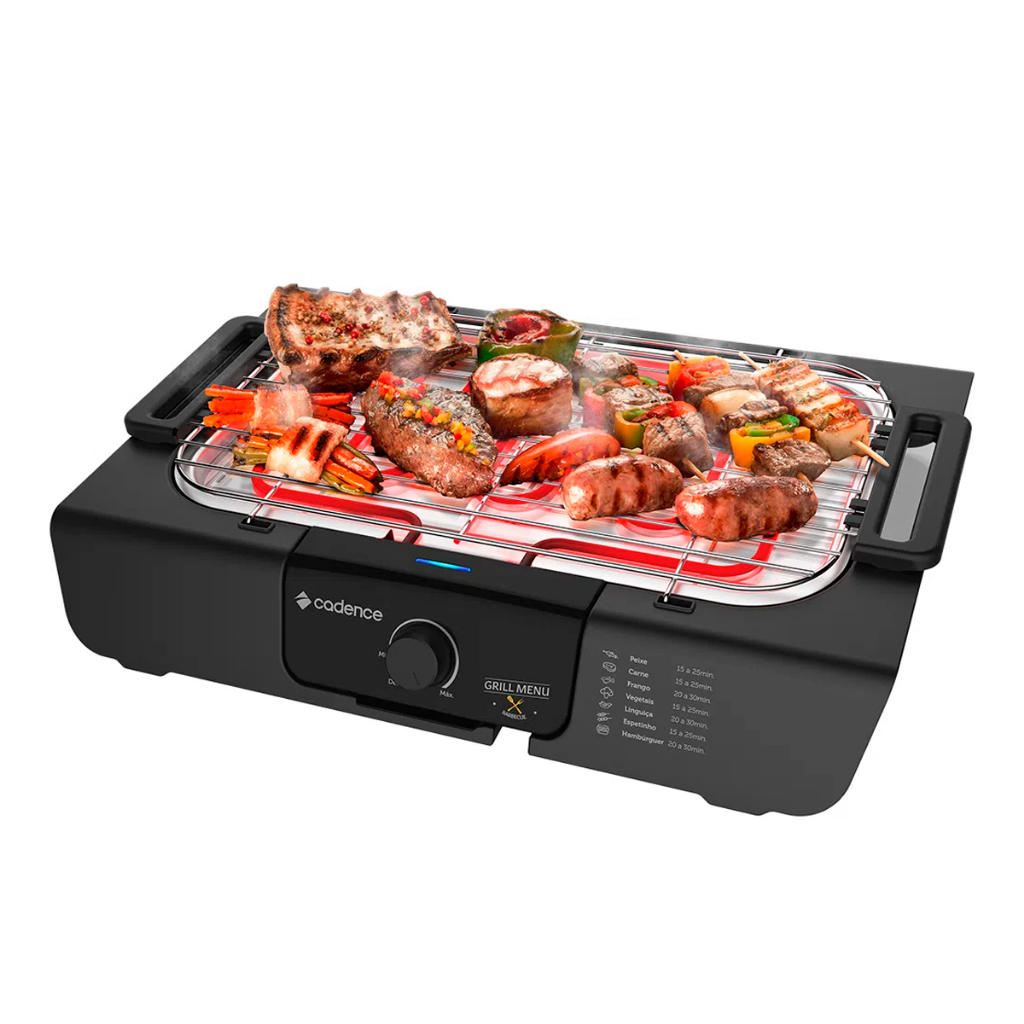 Churrasqueira Elétrica Portátil Cadence Grill Menu GRL810 - Home & Living