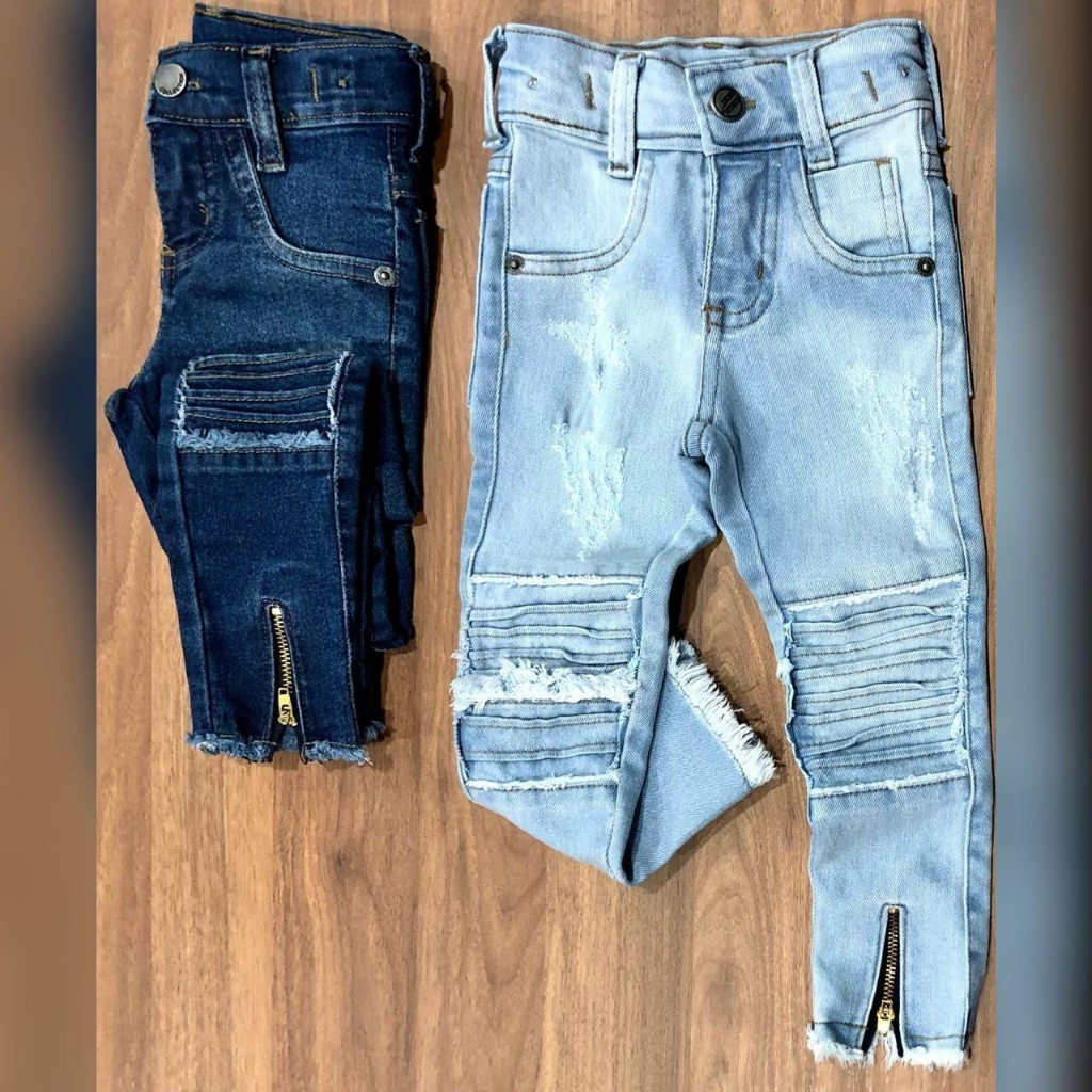 Roupa Menino Calça Jeans Infantil com Zíper