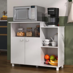 Balcão Fruteira Multiuso Multimóveis para Forno e Microondas Branco REF.2358