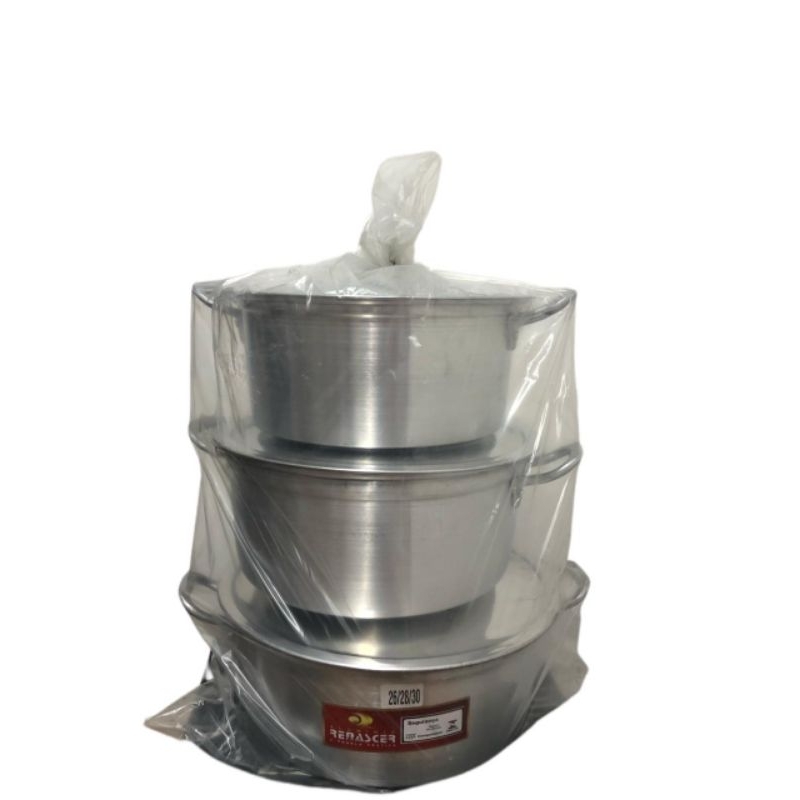 Caldeirão kit 3 peças feijoada caçarola alumínio reforçado