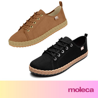 Tênis casual com cadarço solado baixo feminino camurça preto moleca 5696303p