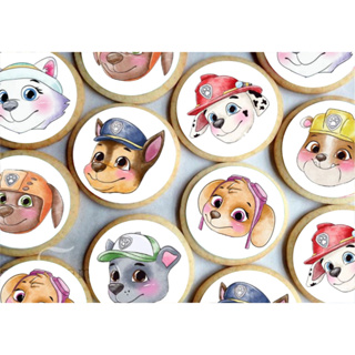 Papel arroz CORTADO para Pirulito de Isomalt ou Cupcake ou Bolacha ou Chocolate- Tema Patrulha Canina Aquarela em Oferta na Shopee