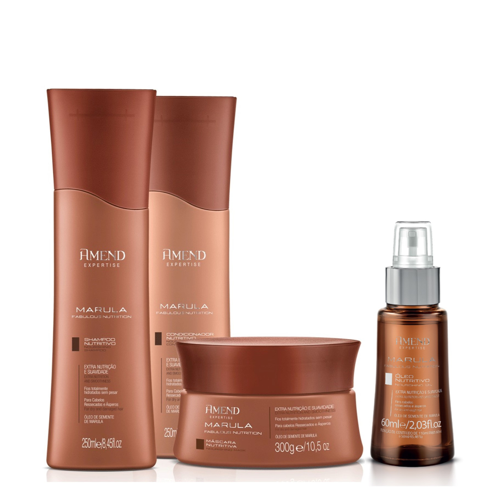 Amend Kit Marula Sh 250ml + Cond 250ml + Masc 300g + Oleo 60ml em Oferta na Shopee