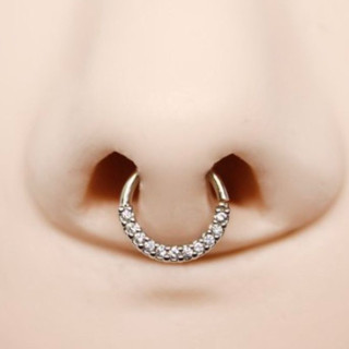 Piercing Argola Septo Nariz com Detalhes em Cristal 1 UNIDADE