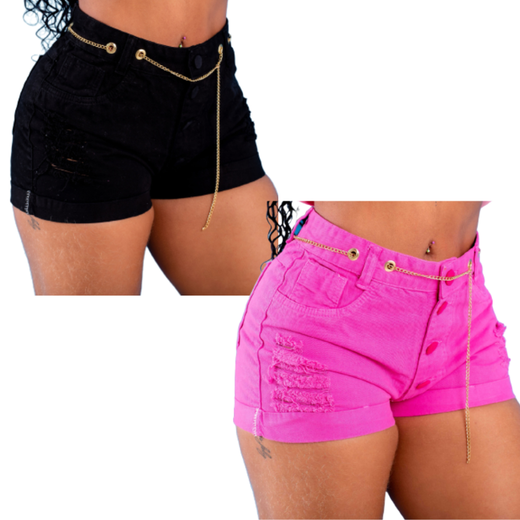 Kit Short Jeans Feminino bermuda destroyed Jeans Premium Da moda Short curto