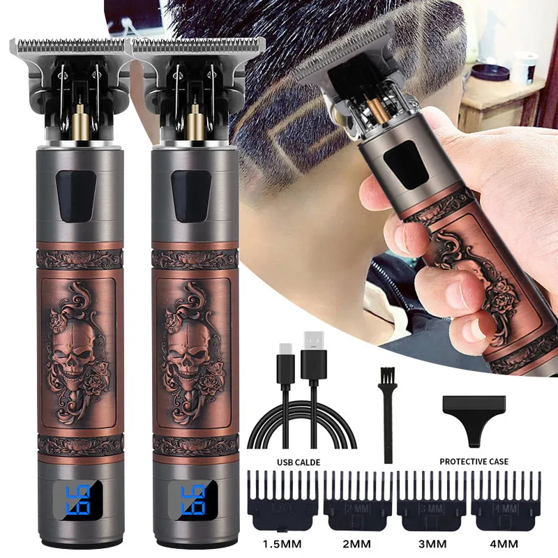 Máquina de Cortar Cabelo  Barba Masculina Tela Indicadora Bateria Elétrico Profissional USB