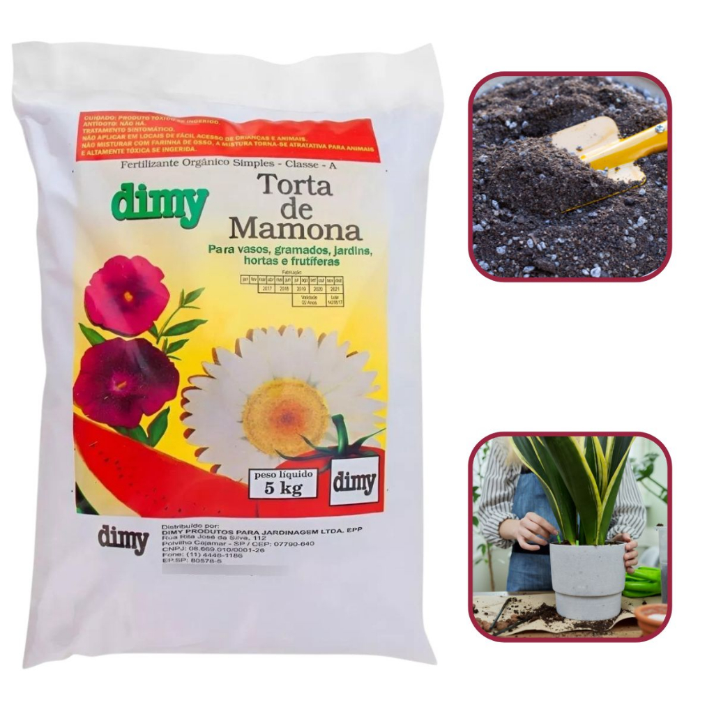 Fertilizante Adubo Natural Torta de Mamona 5kg - Dimy