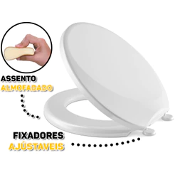 Assento Sanitário Almofadado Qualidade Oval Suavit Tigre Original Tampa Vaso Deca Celite Universal
