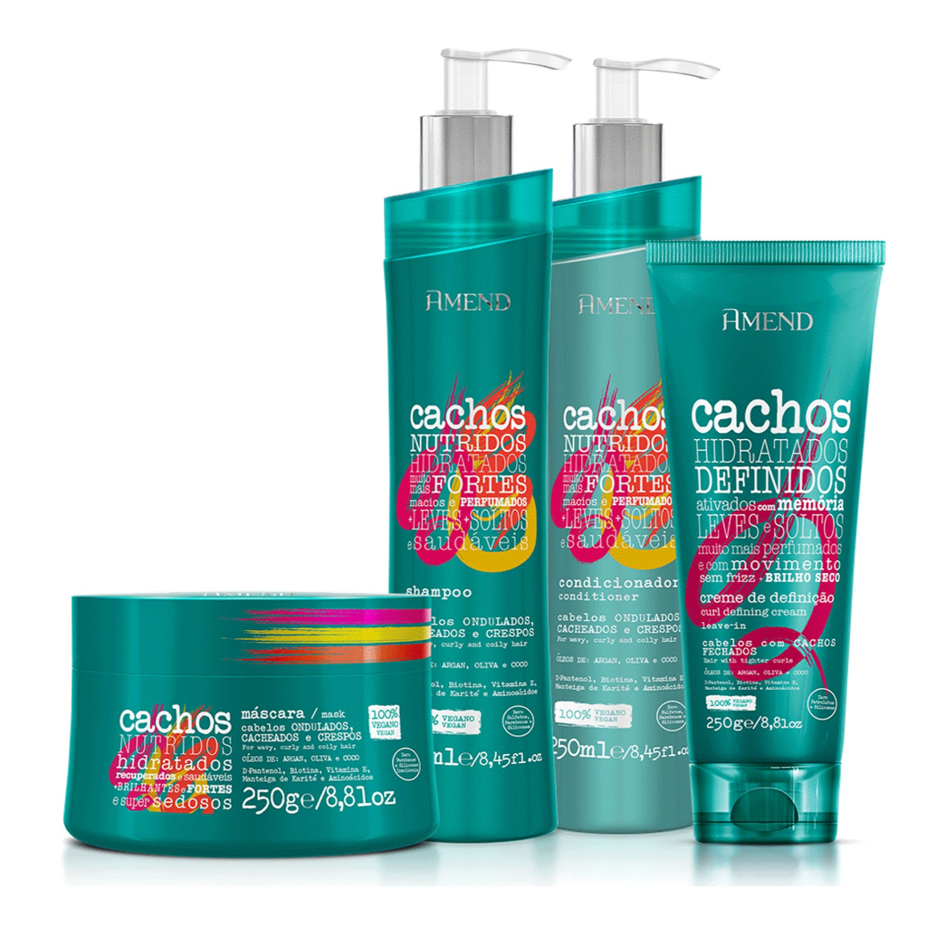 Amend Kit Cachos Sh + cond + masc + Leave-in  Fechados em Oferta na Shopee
