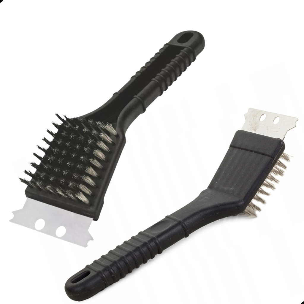 Escova Limpa Grelha 21cm Original Line Com Raspador Para Churrasqueira Chapa 2 em 1 — imagem 2 de 2