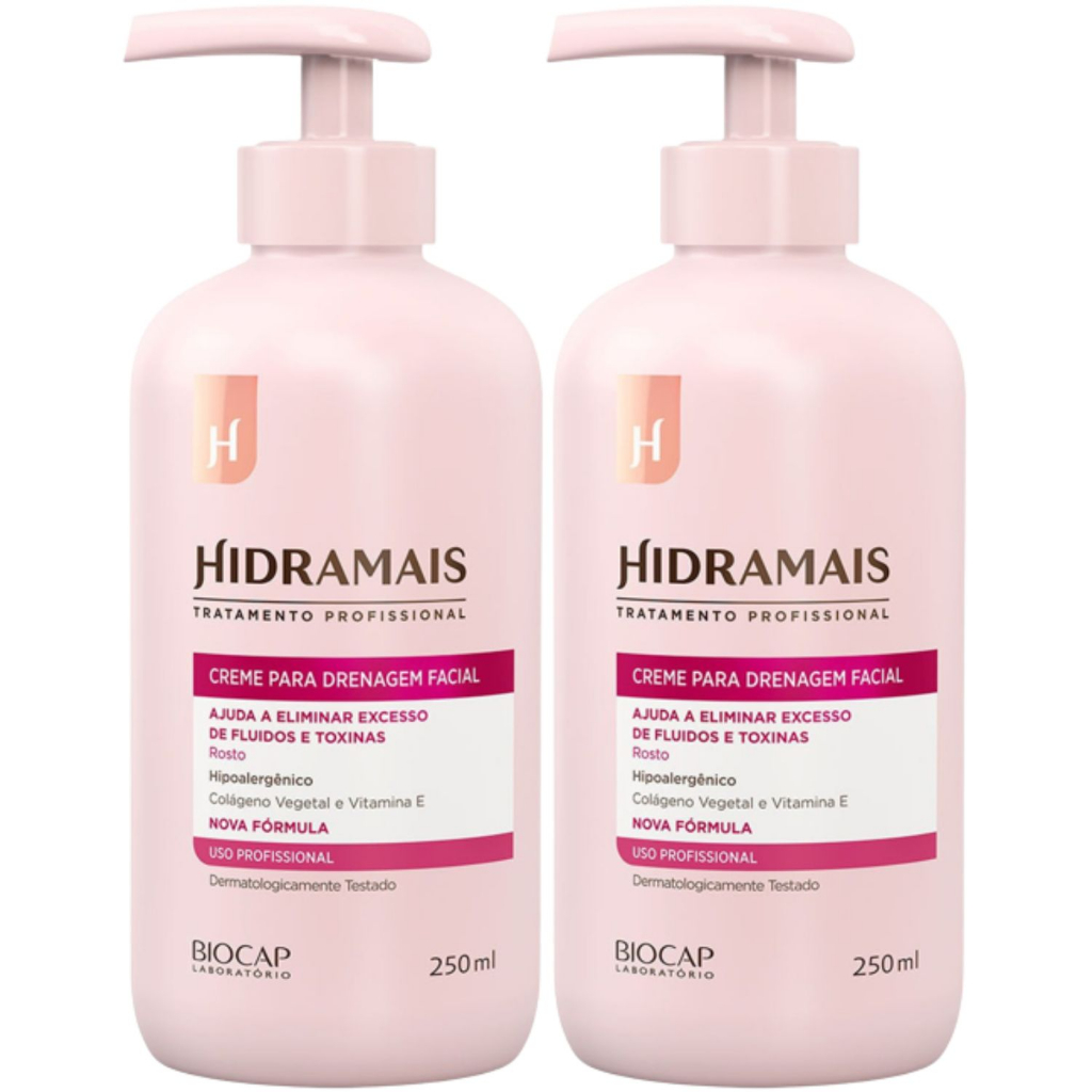 Kit 2 Hidramais Creme Facial Pele Hidratada Vitamina E 250ml Hidratação