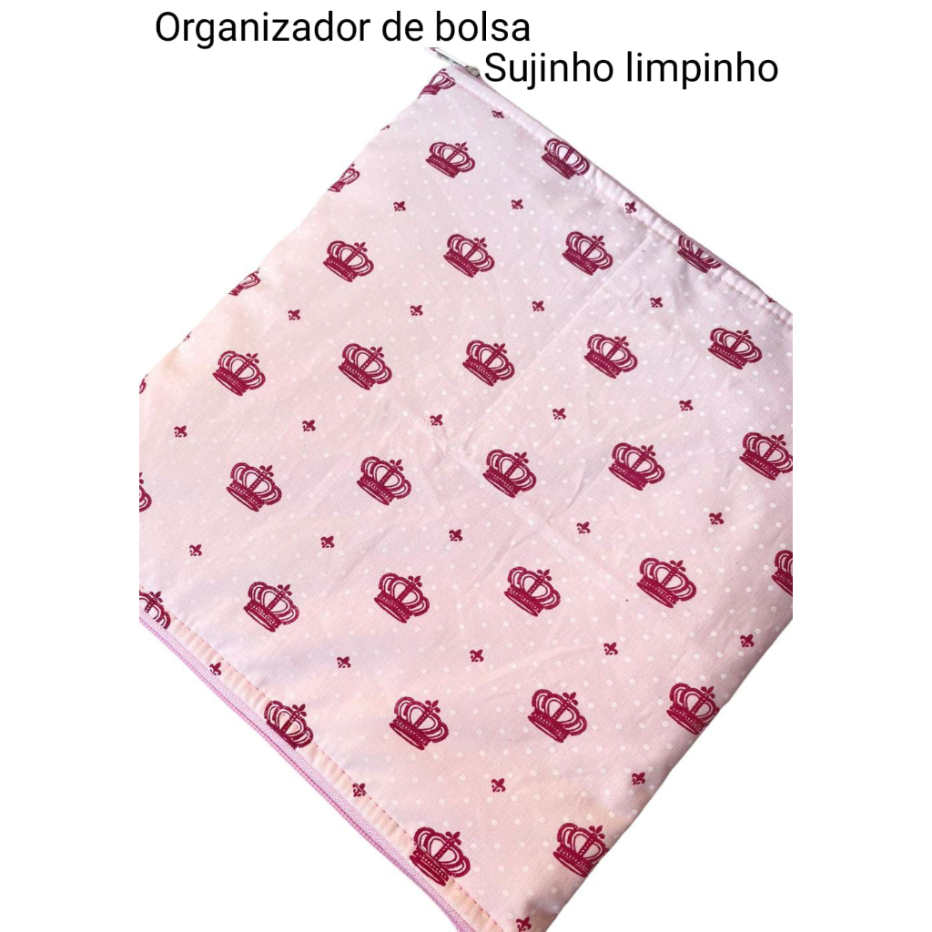 Saco Bolsa Organizador  Necessárie Sujinho Limpinho -Artesal com zíper Menina/Menino