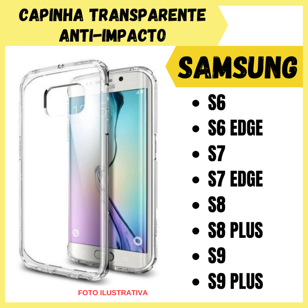 Capinha  Anti Impacto Para Samsung S6 / S6 Edge / S7 / S7 Edge / S8 / S8 Plus / S9 / S9 Plus / Capa para celular (CF09)