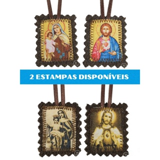 Kit 10 escapulários do carmo de pano lã original em Oferta na Shopee