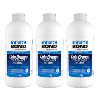 Kit 3 Cola Branca Pva Extra 1Kg - Tekbond