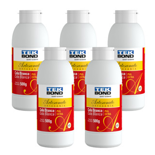 Kit 5 Cola Branca Pva Extra Artesanato 500G - Tekbond