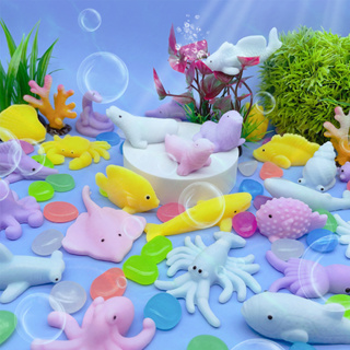 KIT 20 Squishy Mochi Bichinho Criaturas aquáticas Macio De Apertar Pop It Fidget Anti-Stress TPR Silicone em Oferta na Shopee