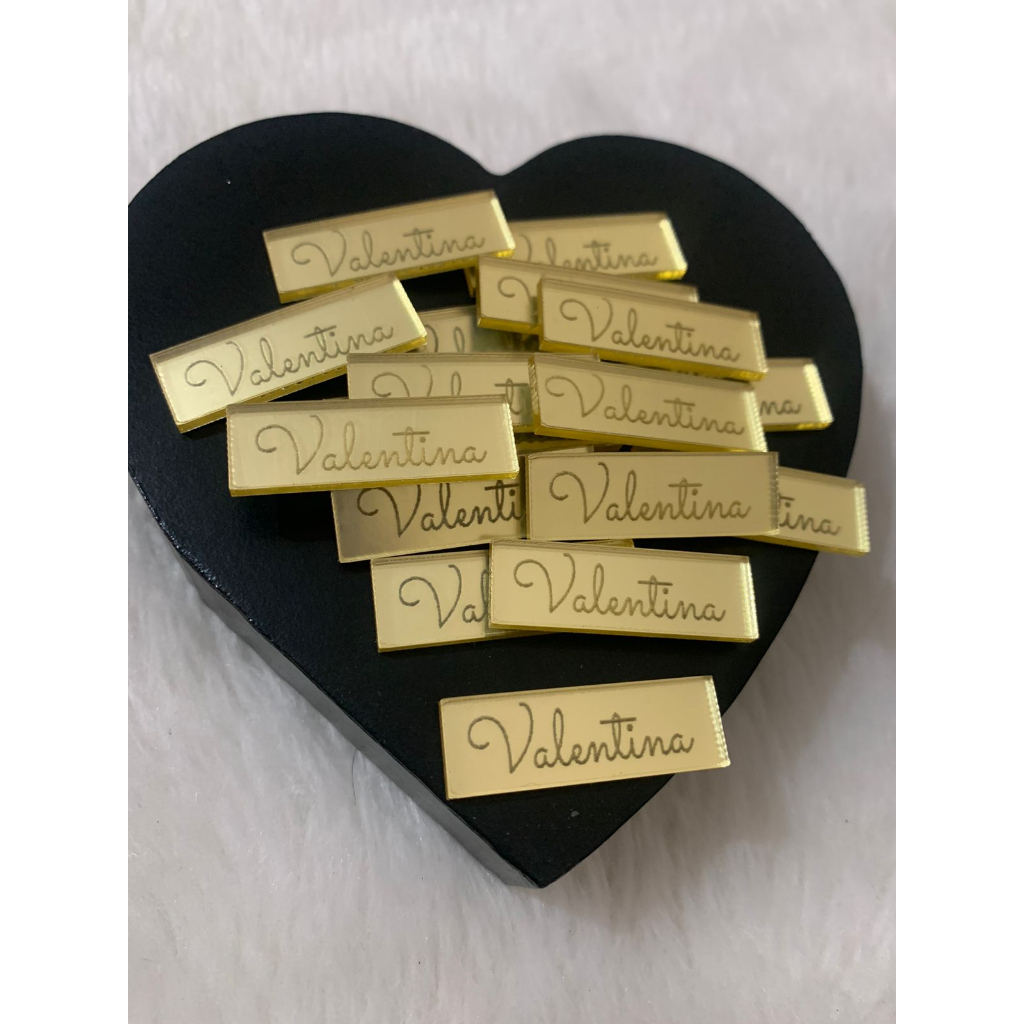 Etiquetas Tag em Acrílico para NOME em Oferta na Shopee